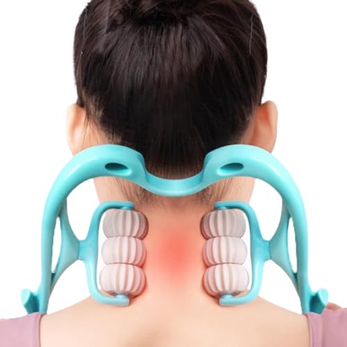 Luteti Neck Massager for Pain Relief Deep Tissue Manual Neck Massager Roller Neckbud Massage Roller Neck Massage Roller Tool for Neck Back Shoulder, Pressure Point Massage Tool Neck Bud Massage Roller