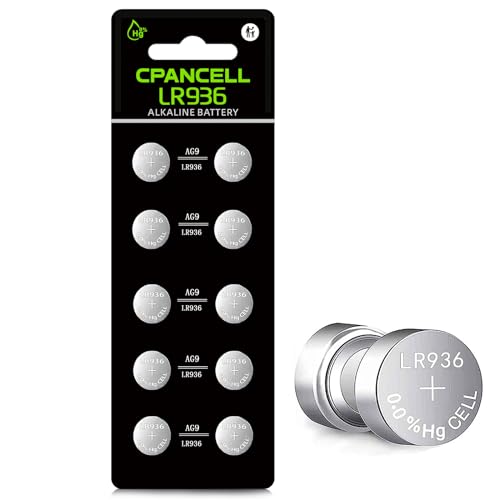 CPANCELL LR936 Batteries LR45 AG9 Battery 194 394 1.5v Alkaline Button Cell Watch Batteries (10 Count)