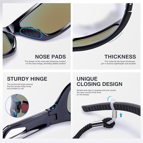 Image of RIVBOS Polarized Sports Sunglasses Driving Sun Glasses Shades for Men Women Tr90 Frame for Cycling Fishing Running RB831