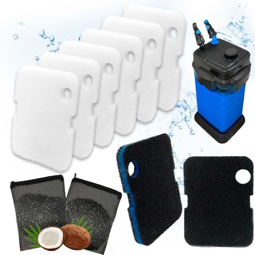 Image of PurifyLogix 8 PCS Canister Filter Pads for Cascade 700 /1000 CCF2UL /CCF3UL | Replacement Aquarium Floss Media, 2 Upgraded Activated Carbon-Coarse-Activated Carbon Filter Pads and 6 White Floss (8)