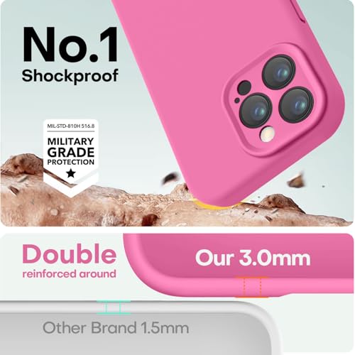 Image of LOVE 3000 Designed for iPhone 16 Pro Max Case, Premium Silicone with [Soft Anti-Scratch Microfiber Lining] Shockproof Protective Phone Case for Men Women Girls 6.9 inch, Pitaya