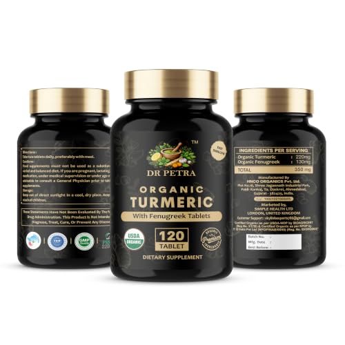Image of Turmeric Curcumin Tablets with Fenugreek Root extract | High Strength Turmeric Supplement | Natural Antioxidant Support | Joint & Immunity Support |120 Tablets