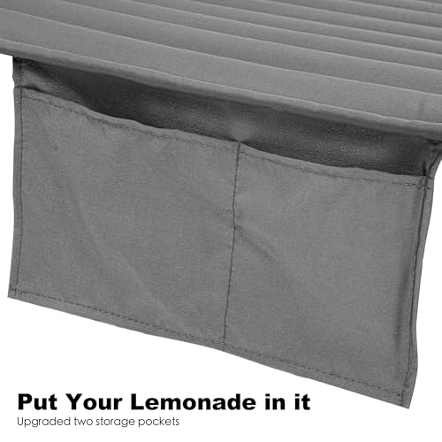 Image of GAFETE Hammock 2 Person Quilted Fabric Hammocks for Outside, Double 12ft Hammocks with Spreader Bar, Large Removable Pillow, Storage Bag, Carabiners, Max 475 lbs Capacity (Dark Grey)