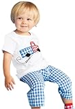Mud Pie All Boy Truck 3 Piece Set, Blue/White, 0-6 Months