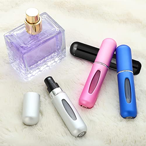 Leikedun 4 PCS Perfume Atomiser Bottles 5ml Mini Refillable Spray Portable Liquid Fragrance Bottle with Visual Window, Empty Travel Bottle for Purse Handbag Pocket Luggage - Image 5