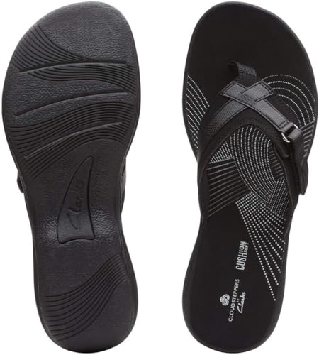 Clarks Womens Breeze Sea Flip-Flop Sandals - Comfortable Flip Flop with Adjustable Hook and Arch Support - Casual Summer Wearing Cloudsteppers for Everyday4