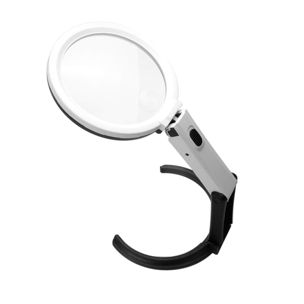 Loupe portable pliable 10x 30x LED grand miroir fatigue oculaire