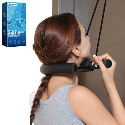 Comness Cervical Neck Traction Device for Home Use Adjustable Neck Stretcher Strap Over Door for Pain Relief and Spinal Decompression Restore Natural Curve of The Neck