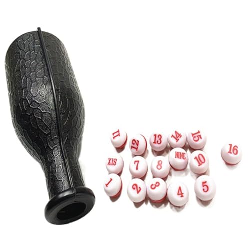 Pcs Numbered Dice with Shaker Bottle – Billiard Tally Plastic Pool Shaker Billiard Game Accessories for Kelly Pool,Family Entertainment Games(Black)