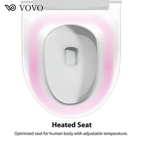 VOVO VB3100SR WATERJET,Bidet Toilet Seat,Round, White,LED Nightlight, Power Save, Heated Seat&Dryer,Warm Water, Full Stainless Nozzle,Soft Close, Made in Korea - Thumbnail 4