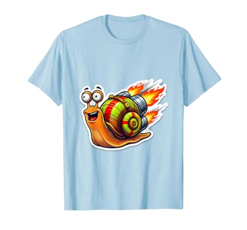 Turbo Snail Jet Engine Funny Racing Graphic T-Shirt, Men, Baby Blue, XX-Large