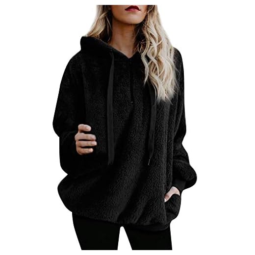 Mujer Sudadera Caliente y Esponjoso Tops Chaqueta Suéter Abrigo Jersey Mujer Otoño-Invierno Talla Grande Hoodie Sudadera con Capucha riou