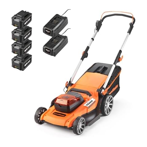 LawnMaster 48V Cordless Lawnmower with Batteries Cover