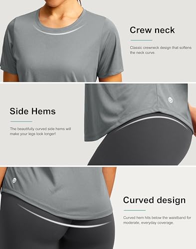Image of Women's Short Sleeve Workout Shirts UPF 50+ Sun Protection T-Shirts Quick Dry Breathable Gym Running Hiking Tops for Women