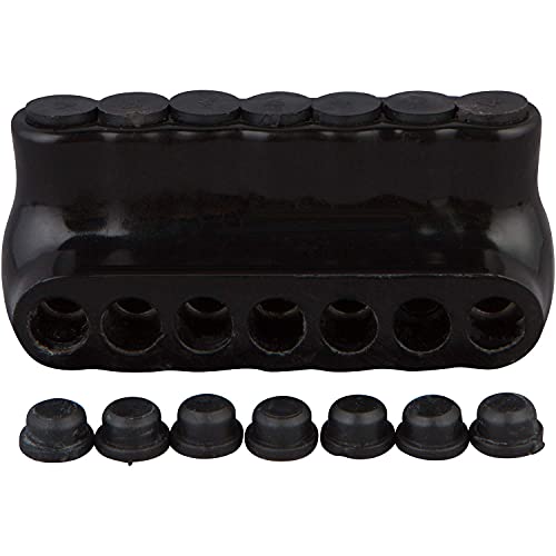 Image of Morris Products 97583 Black Insulated Multi-Cable Connector - Single Entry 7 Ports 3 /0-6 Wire Range, 1-Pack