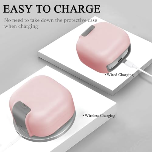 Image of Oboe Aegis Case 'Compatible with' Samsung Galaxy Buds 4 & 4 Pro Case with Phone Stand & Keyring (Pink) [Buds & ChargingCase NOT Included]