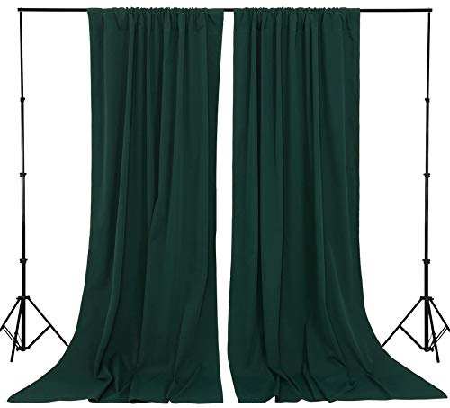 Image of Green Backdrop Curtains 8ft x 10ft: Polyester Photo Backdrop Drapes - Halloween Party Photography Background Decorations
