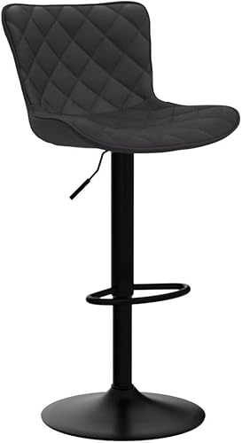 Miniatura 14 de YOUNUOKE Taburetes de bar de altura de mostrador para isla de cocina de 24 pulgadas, de metal, negro, juego de 2 taburetes giratorios ajustables con