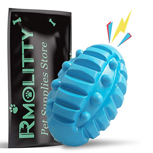 Rmolitty Juguete para Perros, Juguetes para Masticar Bolas de Goma indestructibles para el aburrimiento Pequeña Medio Grande Perros (Azul)