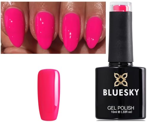 Bluesky - esmalte de uñas A75 rosa orquídea brillante, de secado luz ultravioleta o led, 10 ml, incluye 2 toallitas húmedas Homebeautyforyou