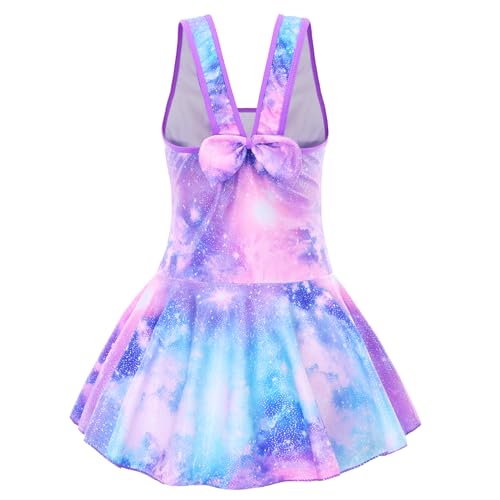Image of Akokvlar Girl One Piece Swimsuit with Skirt Bathing Suit Swimwear 3-16Y