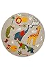 Smart Kids Benny & Friends - Alfombra tejida para niños, diseño de safari con cocodrilos, elefantes, jirafas y cebras (120 cm redonda, arena beige jaspeada) #1