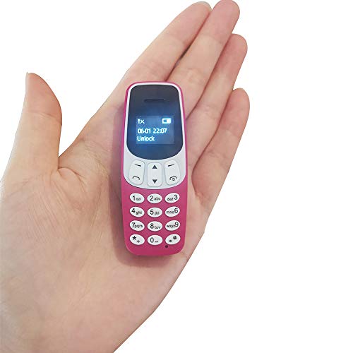 MiRUSI J7 Latest World Smallest Mini Plastic Phone GSM Unlocked Voice Changer Phone (Rose)