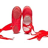 【Regalo perfetto】 le ballerine per bambini sono di colore brillante, è un regalo perfetto per far sentire la nostra principessa come una vera ballerina. Le scarpe da ballo per bambini sono facili da indossare e da togliere. Scarpa da allenamento perfetta per lezioni o spettacoli di danza classica, ginnastica, jazz e delle highland scozzesi.