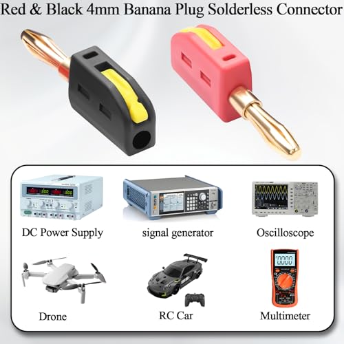 QIANRENON Conector Banana 4mm Solderless 32A Rojo y Negro miniatura 5