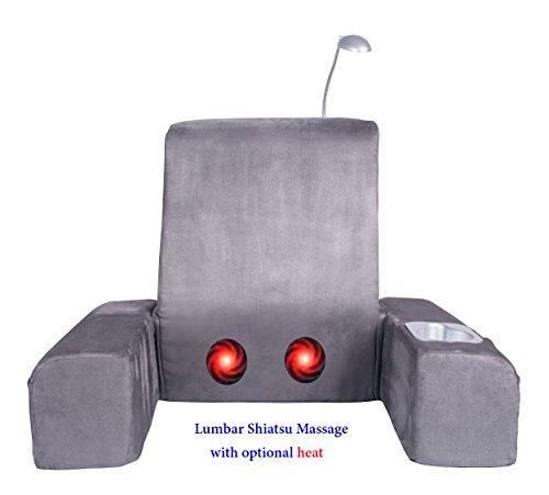 Carepeutic Backrest Lounger with Heated Shiatsu Massage, 15 Pound, Gray