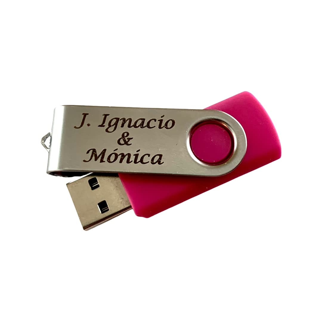 Regalo Grabado - 1 Memoria USB 16 GB Personalizada | Texto o Logo en Ambas Caras | Grabado en Metal | para Eventos y Obsequios, Unidades (25)
