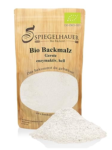 Bio Gerstenbackmalz 1kg - Back Malz (hell) - enzymaktiv und frei Zusätzen – erstklassiges Malzmehl für knusprige Brote und Brötchen Bio Gerstenmalz