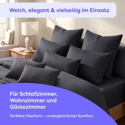 Wolkenfeld Kopfkissenbezug 40x80 – Kissenbezug für langes Kissen & Seitenschläferkissen – Öko-Tex Zertifiziert… – Ansicht 2