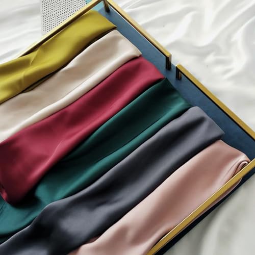 Bliceon Damen Seidentuch aus leichter Seide, Eleganter Seidenschal, Bandana, Halstuch und Kopftuch, Geschenk für Frauen, Vielseitiges Seidenschal (Gelb)