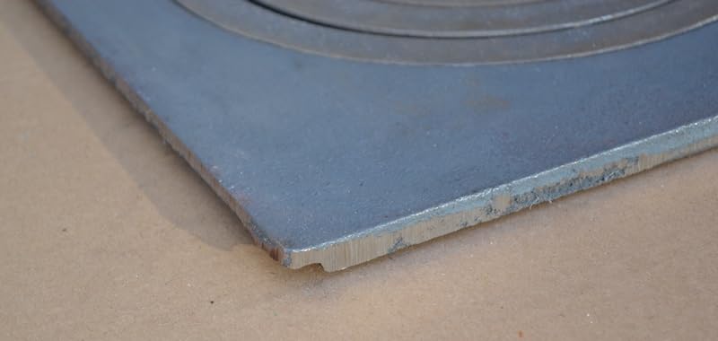 SEZAM Placa de fundición para horno con 2 agujeros, 63 x 31,5 cm, placa de carbón de hierro fundido gris
