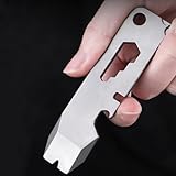 Epichao Titanium Mini EDC Keychain Pry Bar with Bottle Opener Portable Multi Outdoor Emergency Tool
