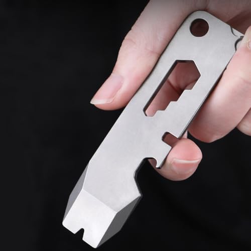 Epichao Titanium Mini EDC Keychain Pry Bar with Bottle Opener Portable Multi Outdoor Emergency Tool