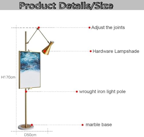 Lámpara de pie estable con base pesada anticaídas para sala de estar 4