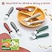 DRKIO 8 Pieces Toddler Forks Set - Baby Forks with Silicone Handle Children safe 18/8 Stainless Steel Toddler Utensils Set for Self Feeding Kids Silverware Anti-Choke Design Food Grade Dishwasher Safe
