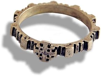 Finger Rosary -Jerusalem Cross Silver Ring (Ring sizes 10 & up), Made in Jerusalem