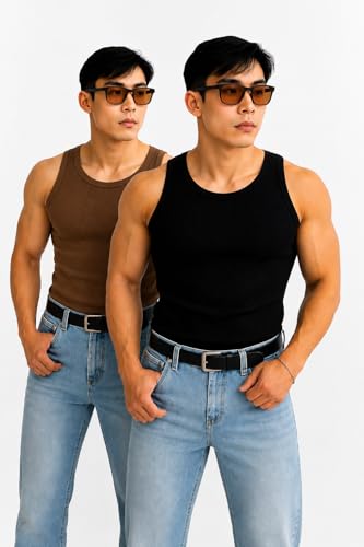 Image of Rockwell Men's Premium Cotton Vest - Sleeveless Gym Undershirt | Breathable, Stretchable & Skin-Friendly Innerwear for Everyday Comfort | Pack of 2 | 302