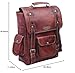HULSH Handgefertigter 40,6 cm großer brauner Leder-Rucksack für Herren im Vintage-Stil, einfach zu öffnen, mit Push-Lock-Verschluss Damen und | Laptop-Rucksack aus Leder gepolstertem Laptopfach