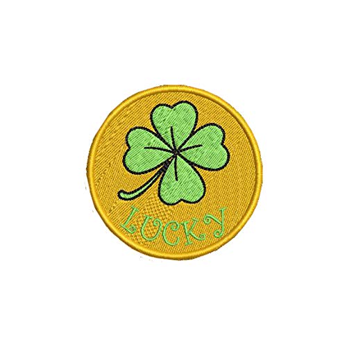 Lucky Four Leaf Clover Round Logo Iron On Or Sew On Patch 3 Inch St. Patrick's Day Luck Coin Great For Bags, Jackets, And Tactical Gear #TOP24