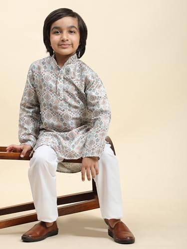 Image of Pro-Ethic Style Developer Boys Silk Kurta Pajama For Kid's Boys Ethnic Wear | Jacquard Silk Kurta Pajama (S-236)