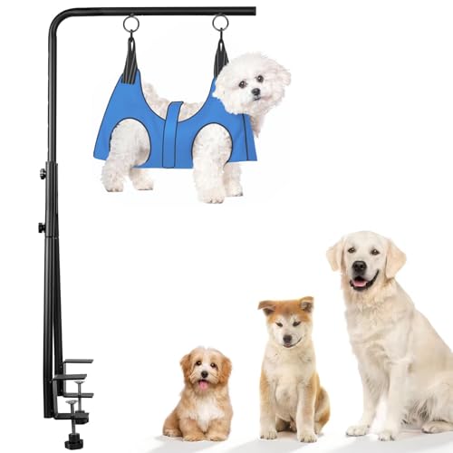 Dog Grooming Arm with Double Clamp, 35" adjustable height