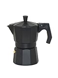Alza Cafetera Expréss Aluminio Color Negro 3 Tazas