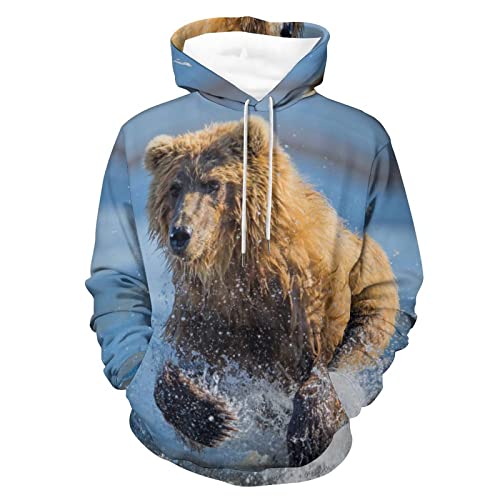 Sweat à capuche ours brun pour homme et femme en taille S contre le froid