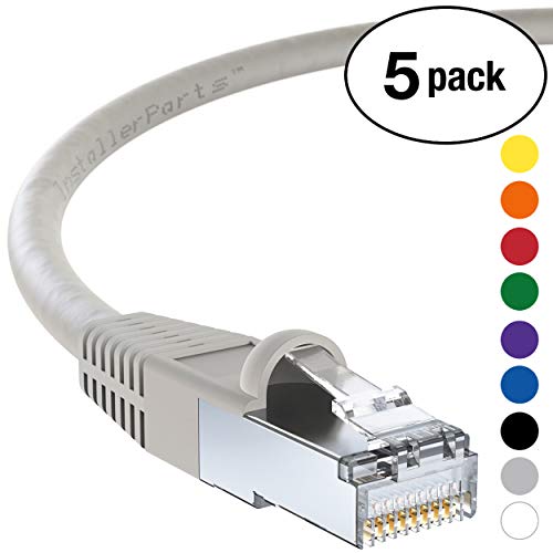 InstallerParts (5 Pack) Ethernet Cable CAT6 Cable Shielded (SSTP/SFTP) Booted 4 FT