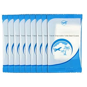 VIDELLY 60 Pieces Toilet Seat Covers Disposable Plastic Waterproof and Non Slip Individually Wrapped Portable Potty Seat…