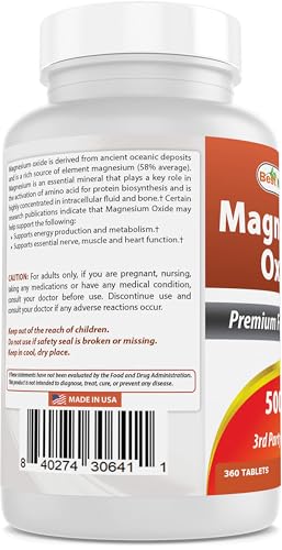 Best Naturals Magnesium Oxide 500mg Tablets